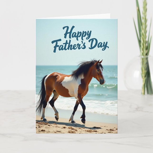 Tarjeta del Día del Padre para Playa Tranquila (Anverso)