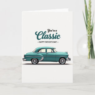 Tarjeta del Día del Padre para Sedán Verde Azulado