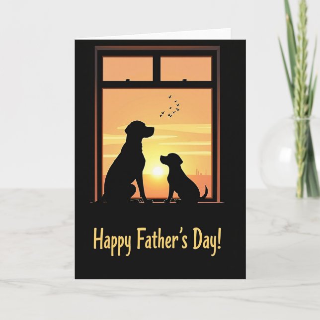 Tarjeta del Día del Padre para Sunset Dogs (Anverso)