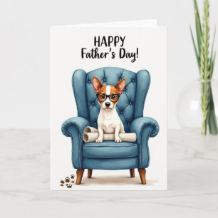 Tarjeta del Día del Padre para un cachorro estudio