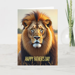 Tarjeta del Día del Padre para un Felino Majestuos