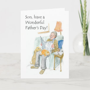 Tarjeta del día del padre para un hijo
