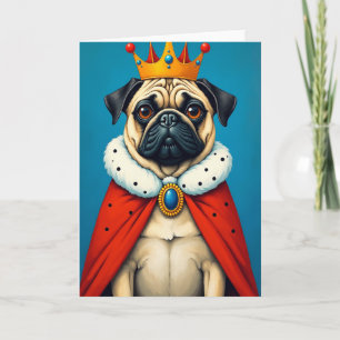 Tarjeta del Día del Padre para un Pug Regio