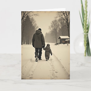 Tarjeta del Día del Padre Paseo Invernal