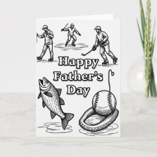Tarjeta del Día del Padre Patinando