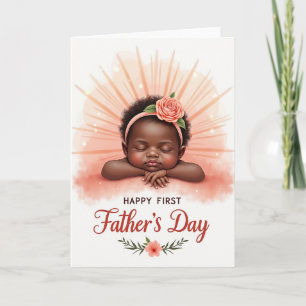 Tarjeta del Día del Padre Peach Sunburst