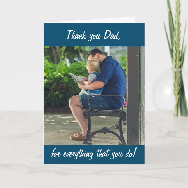 Tarjeta del Día del Padre personalizada con foto G (Anverso)