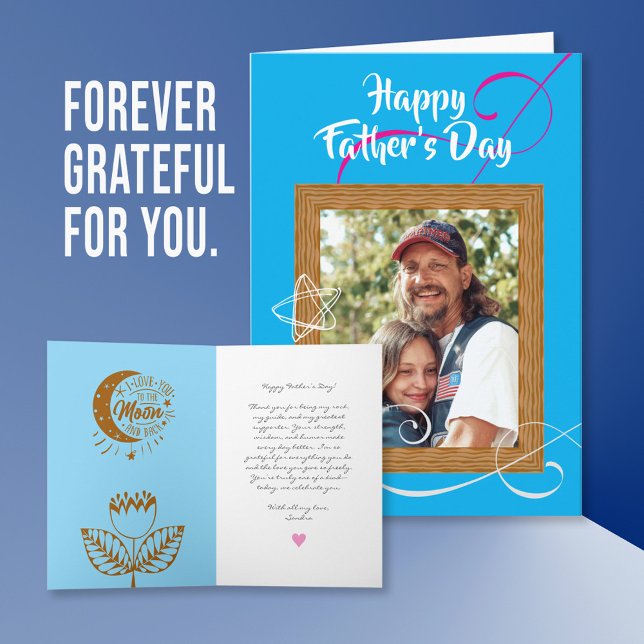 Tarjeta del Día del Padre personalizado con foto - (Custom Father’s Day Card with Photo – Personalized Gift for Dad Daddy Grandpa New First Time Dad)