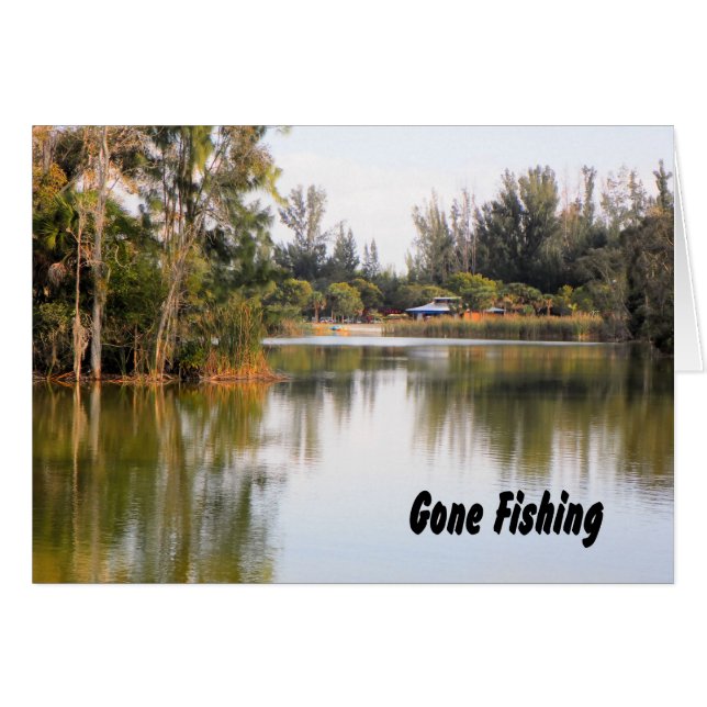 Tarjeta del Día del Padre, pesca ininterrumpida (Anverso (Horizontal))