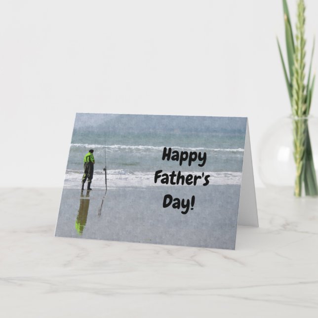 Tarjeta del Día del Padre Pescador Pescador (Anverso)