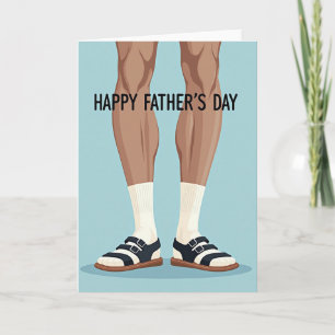 Tarjeta del Día del Padre Piernas Bronceadas
