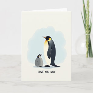 Tarjeta del Día del Padre Pingüino Amor