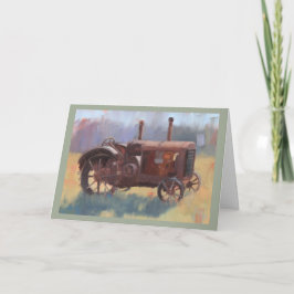 Tarjeta del día del padre pintando un viejo tracto