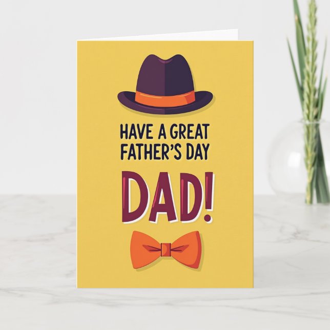 Tarjeta del Día del Padre Plum Fedora (Anverso)