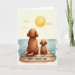 Tarjeta del Día del Padre Puestas de Sol Doradas