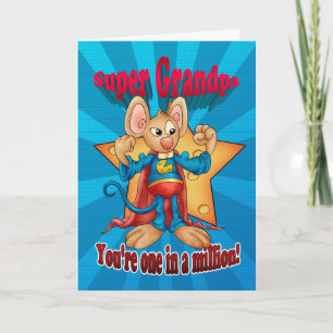 Tarjeta del día del padre - Ratón Super Abuelo - U