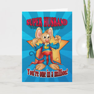 Tarjeta del día del padre - Ratón superesposo - Un