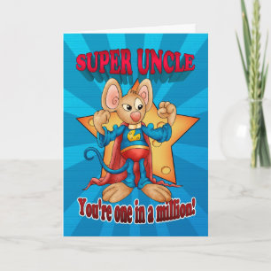 Tarjeta del día del padre - Ratón supertío - Uno e