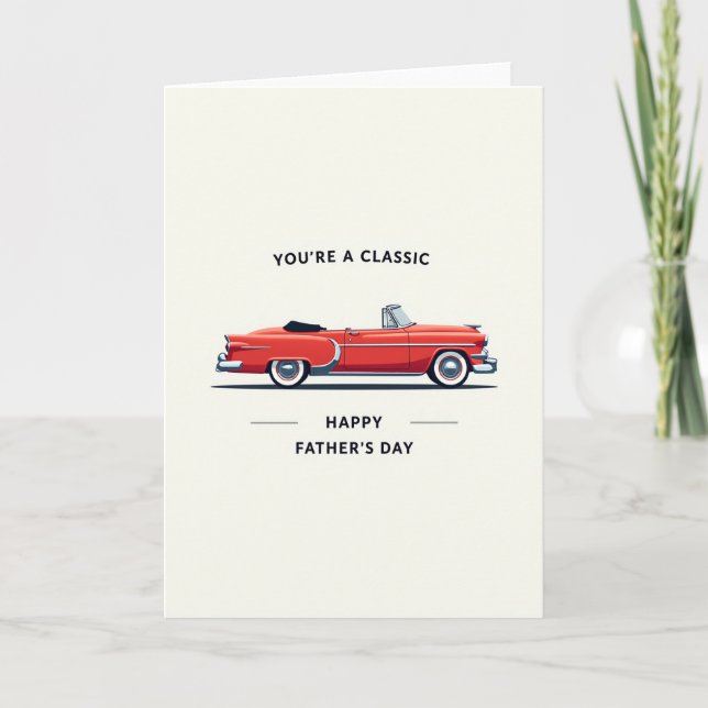 Tarjeta del Día del Padre Red Roadster (Anverso)