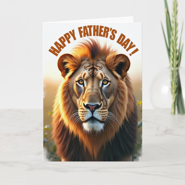 Tarjeta del Día del Padre Regal Lion (Anverso)