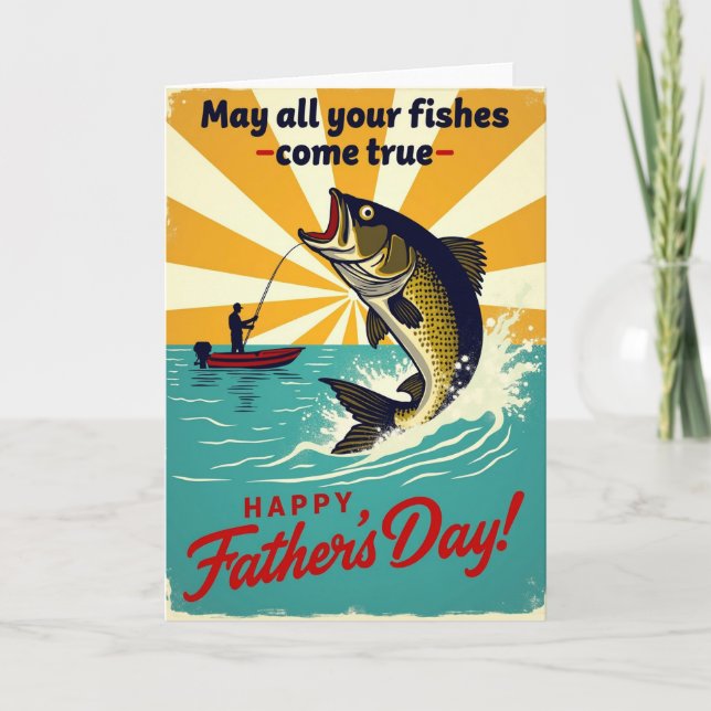 Tarjeta del Día del Padre Retro Catch (Anverso)