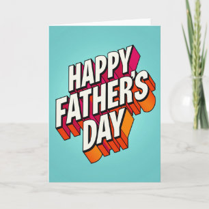Tarjeta del Día del Padre Retro Pop
