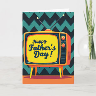 Tarjeta del Día del Padre Retro Tv