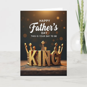Tarjeta del Día del Padre Rey Dorado