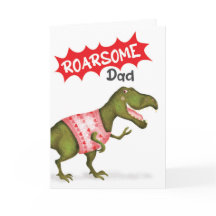 Tarjeta del Día del Padre 'Roarsome Dad' con dinos