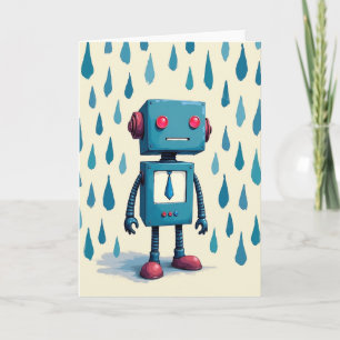 Tarjeta del Día del Padre Robot Retro