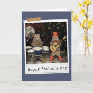 Tarjeta del Día del Padre Rocker Cats Feliz