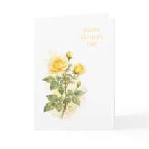 Tarjeta del Día del Padre Rosa Amarilla Tarjeta de