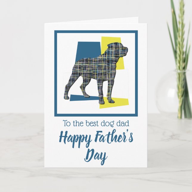 Tarjeta del Día del Padre Rottweiler/Rottie Dog Tr (Anverso)