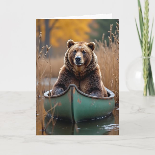 Tarjeta del Día del Padre Rustic Bear (Anverso)