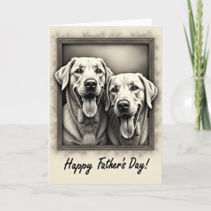 Tarjeta del Día del Padre Sepia Dogs