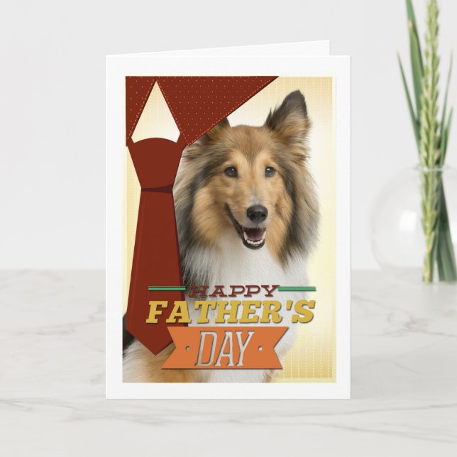 Tarjeta del Día del Padre Sheltie (Anverso)