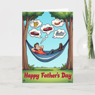 Tarjeta del Día del Padre Soñando