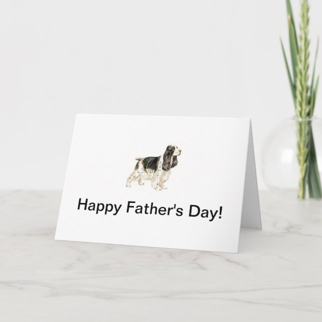 Tarjeta del Día del Padre Springer Spaniel (Anverso)