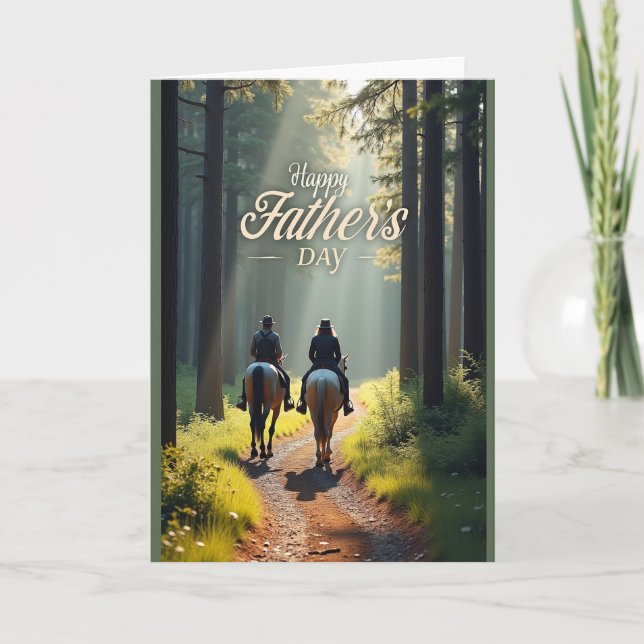 Tarjeta del Día del Padre Sunlit Trail (Anverso)
