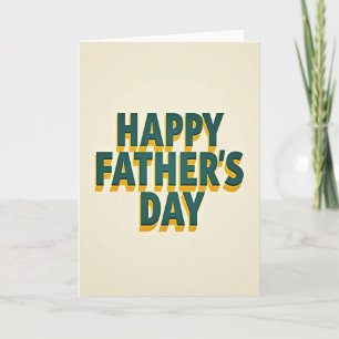 Tarjeta del Día del Padre tallada en verde azulado