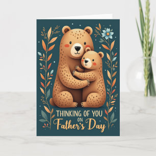 Tarjeta del Día del Padre Teal Bears