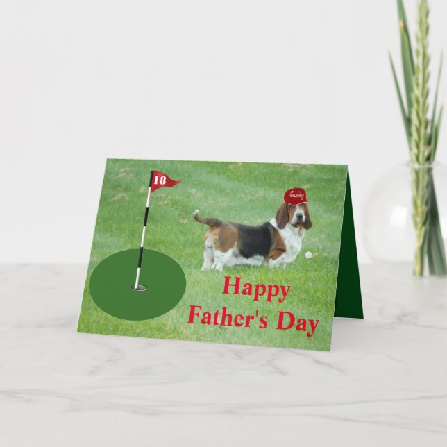 Tarjeta del Día del Padre Temático de Golf con Cut (Anverso)