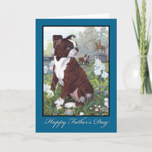 Tarjeta del Día del Padre Terrier de Boston