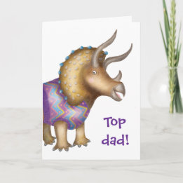 Tarjeta del Día del Padre 'Top Dad' del dinosaurio