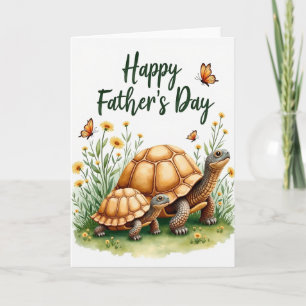 Tarjeta del Día del Padre Tortuga Dulce