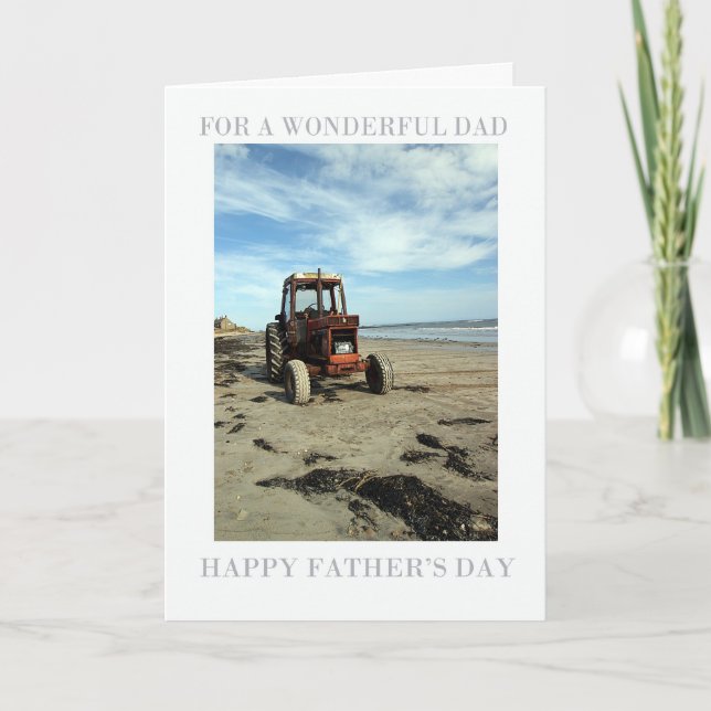 Tarjeta del día del padre - Tractor de paisaje de  (Anverso)