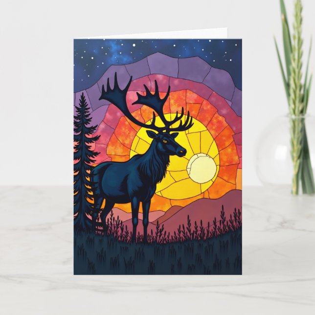 Tarjeta del Día del Padre Twilight Stag (Anverso)