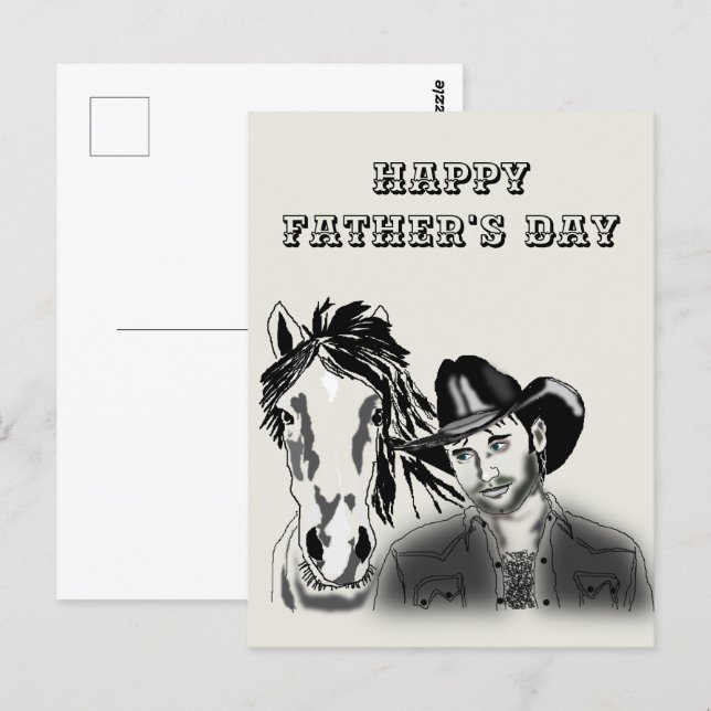 Tarjeta del Día del Padre vaquero (Anverso / Reverso)