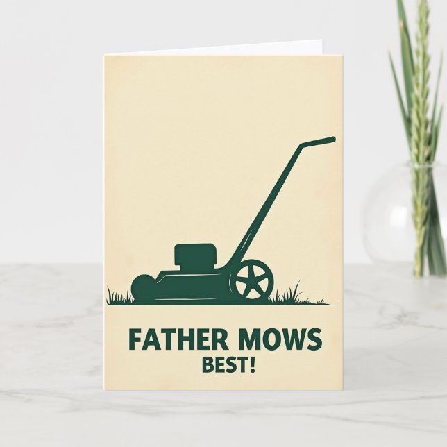 Tarjeta del Día del Padre Verdant Mower (Anverso)