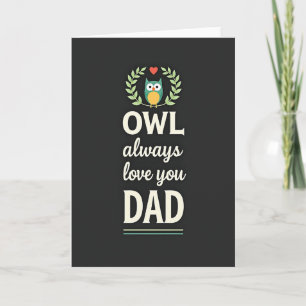 Tarjeta del Día del Padre Verdant Owl